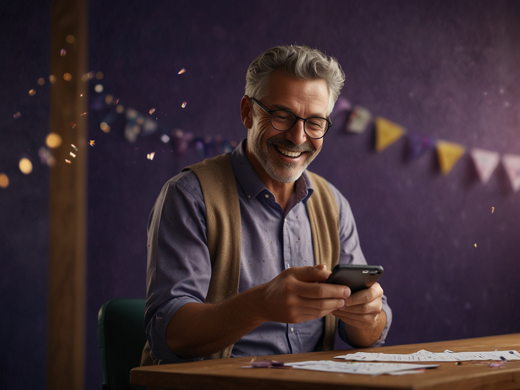 Happy new player registering on mobile